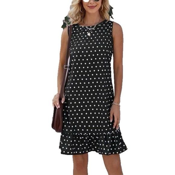 Emery Rose Dresses & Skirts - Emery Rose • NWT Elegant Black Polka Dot Mini Dress